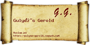 Gulyás Gerold névjegykártya